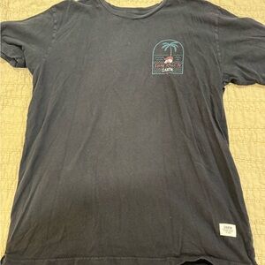 Katin Black Short Sleeve Crewneck Tee with Teal & Pink Palm Graphic